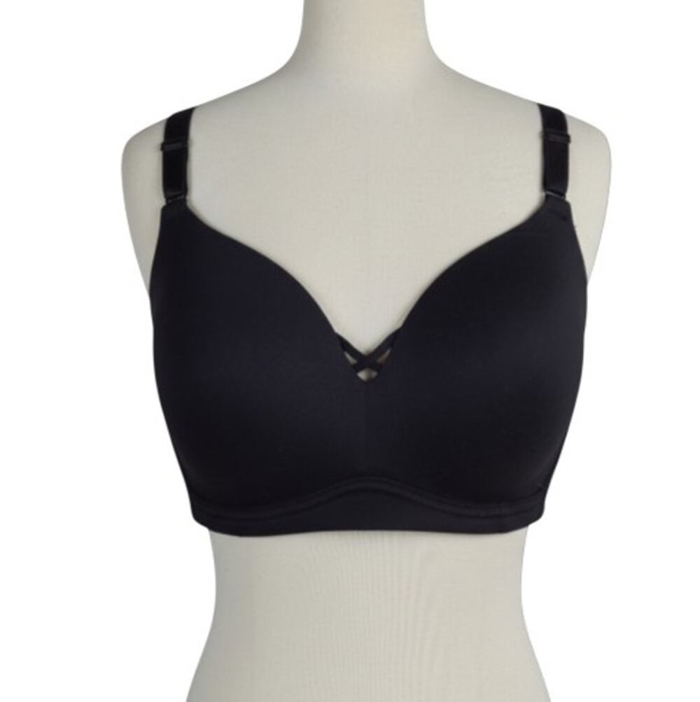 Torrid Curve 360 Back Smoothing Wirefree XO Push Up Plunge Bra Plus Black 40DDD